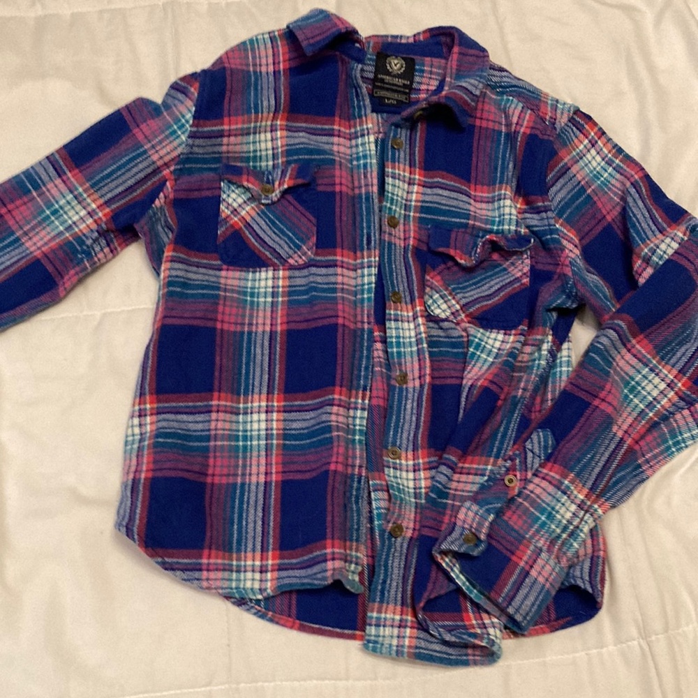 Blue and pink flannel